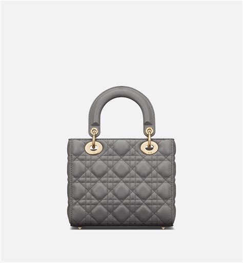 Small Lady Dior My ABCDior Bag Steel Gray Cannage Lambskin